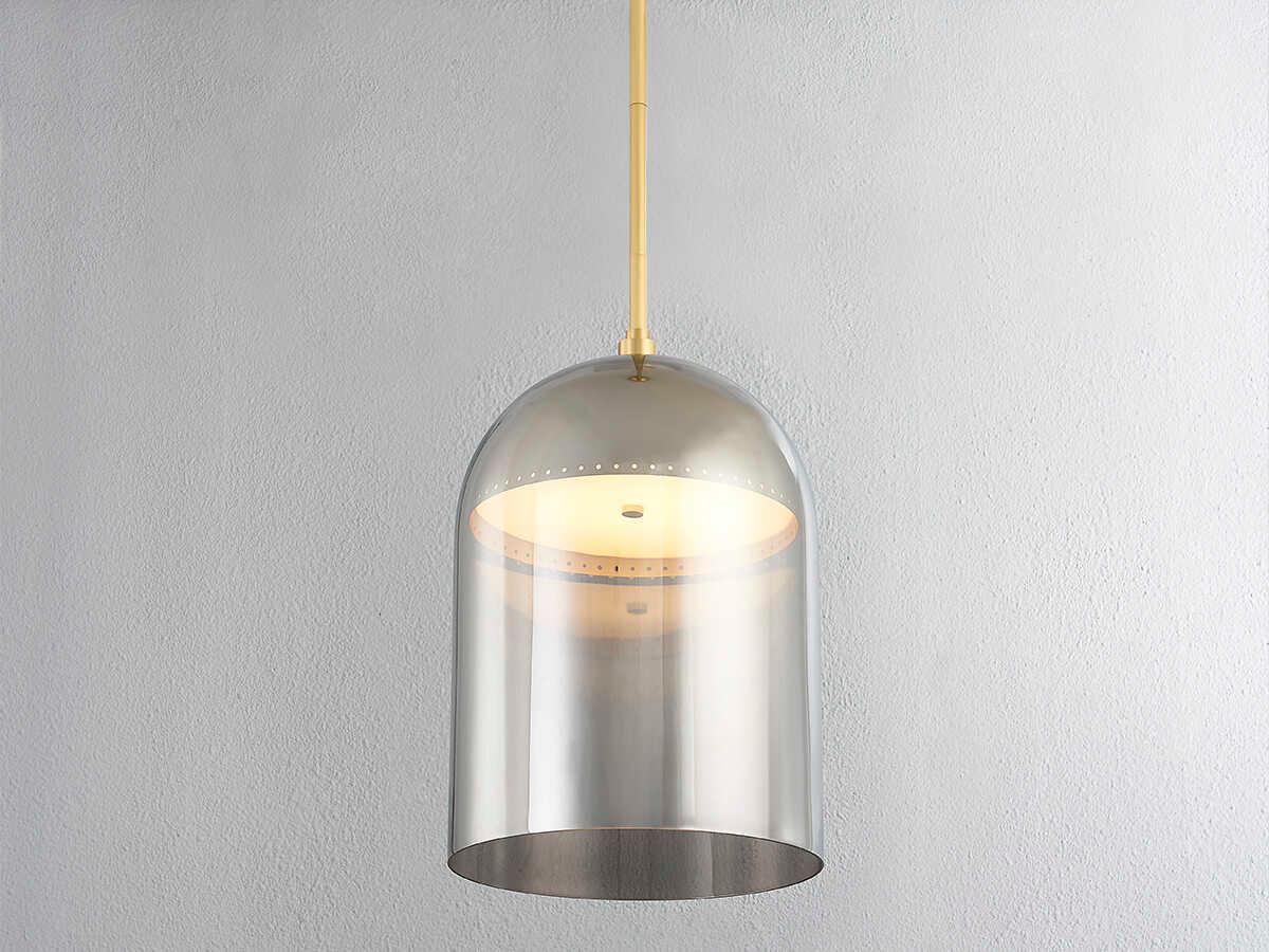 Hudson Valley Dorval 1-Light Aged Brass Bell Pendant