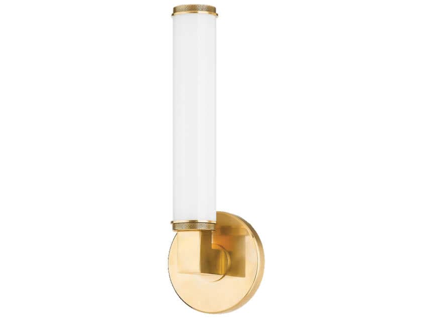 Hudson Valley Cromwell 1-Light Aged Brass Glass LED Wall Sconce