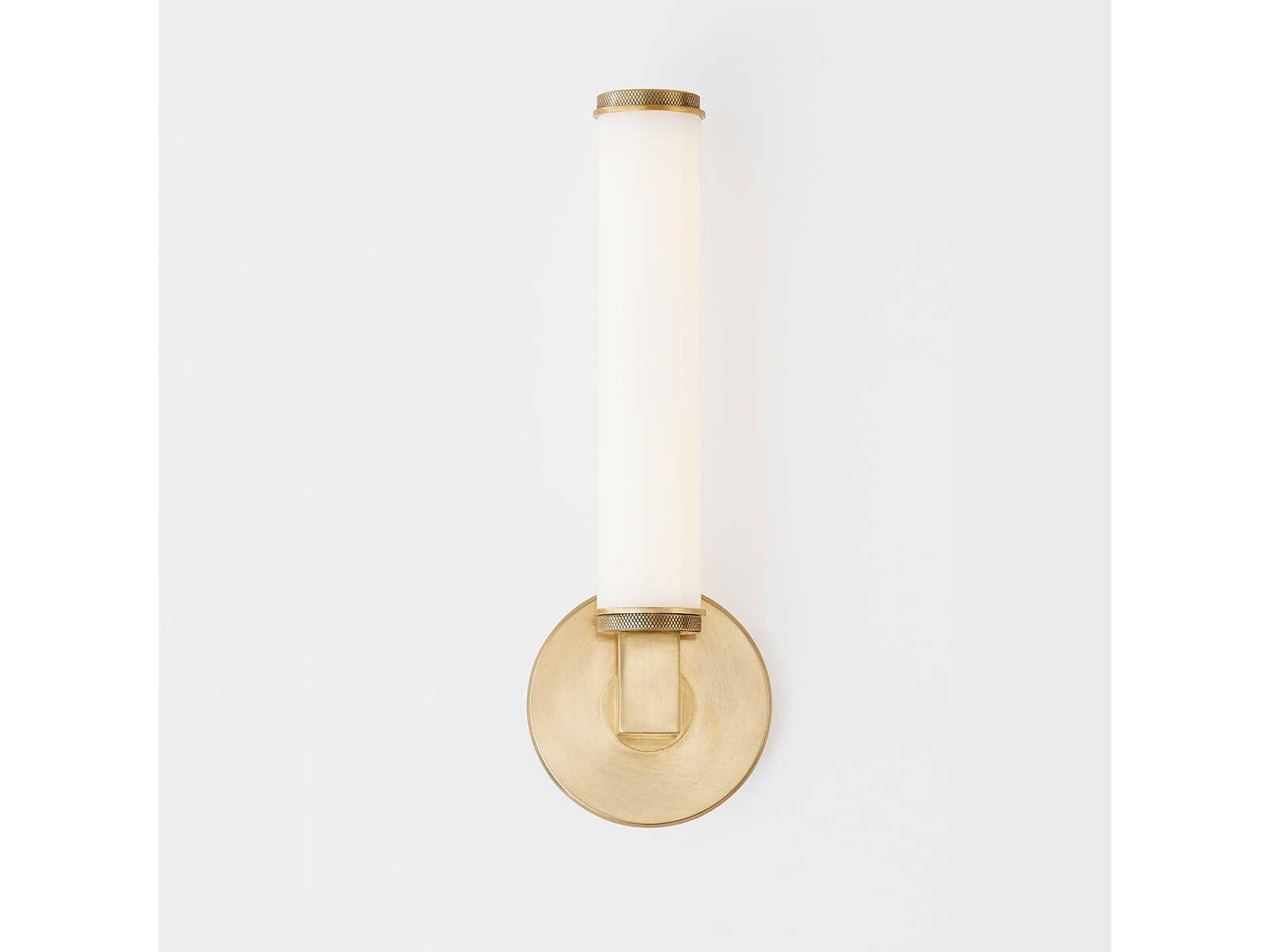 Hudson Valley Cromwell 1-Light Aged Brass Glass LED Wall Sconce