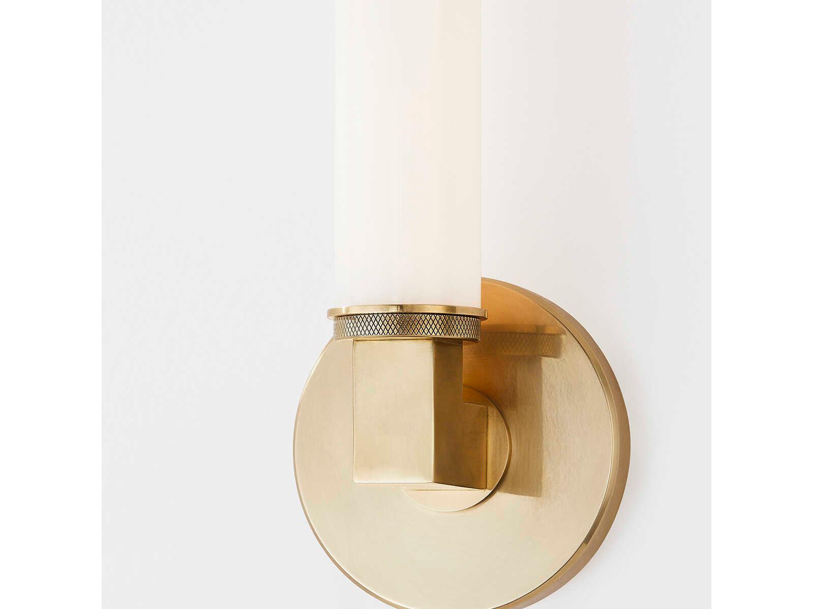 Hudson Valley Cromwell 1-Light Aged Brass Glass LED Wall Sconce