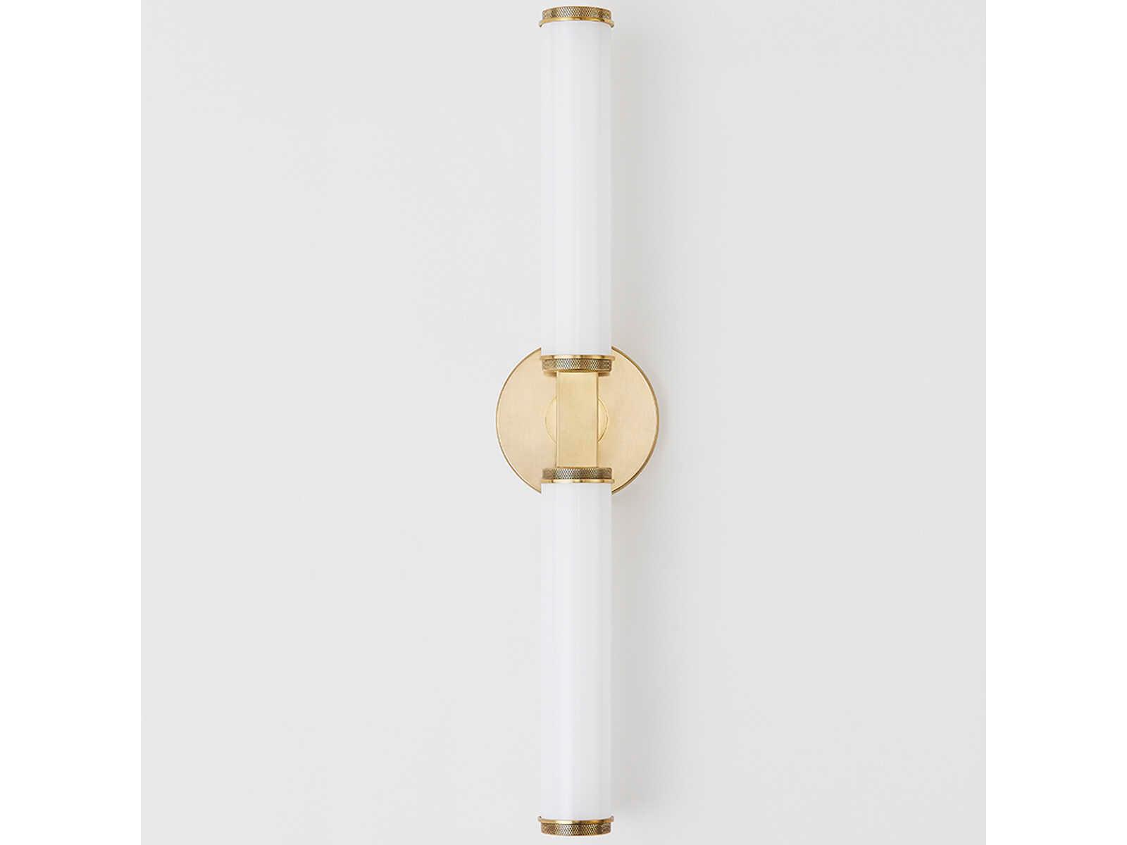 Hudson Valley Cromwell 2-Light Aged Brass Glass LED Wall Sconce