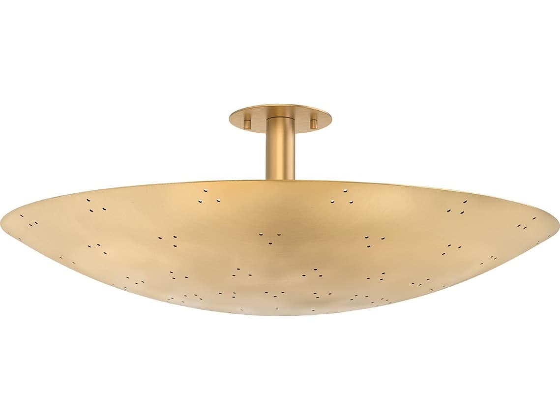 Hudson Valley Bern 3-Light Vintage Brass Bowl Semi Flush Mount