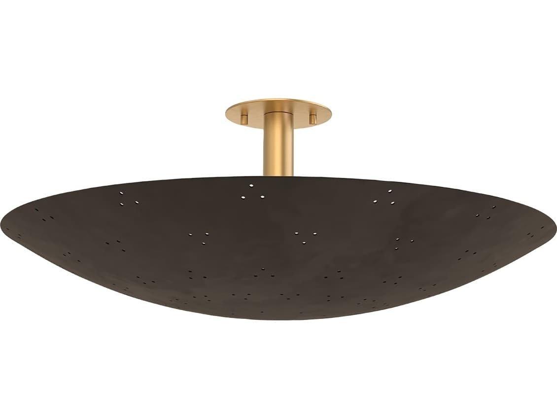 Hudson Valley Bern 3-Light Vintage Brass Bronze Bowl Semi Flush Mount