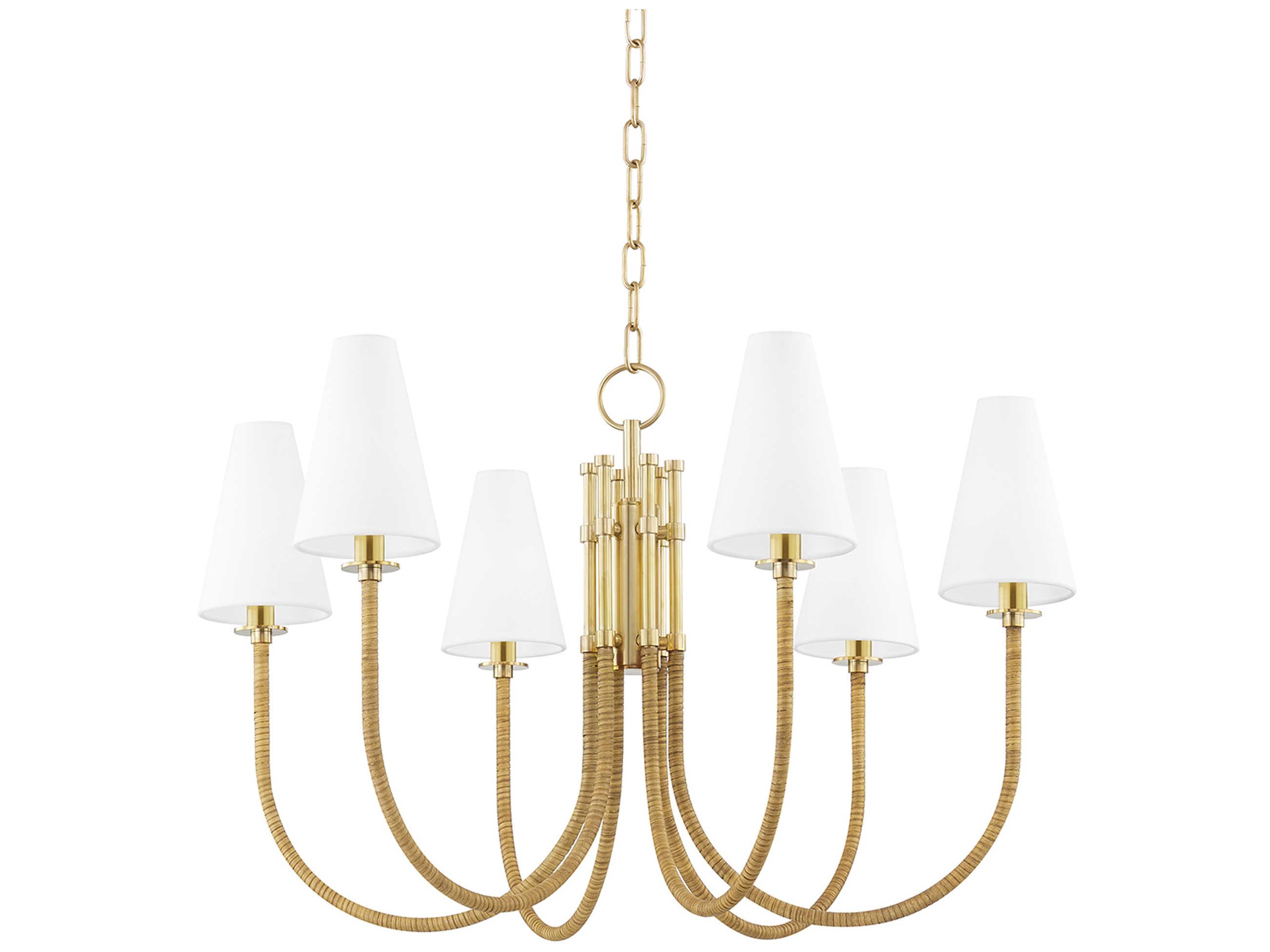 Hudson Valley Ripley 6-Light Aged Brass White LED Candelabra Chandelier