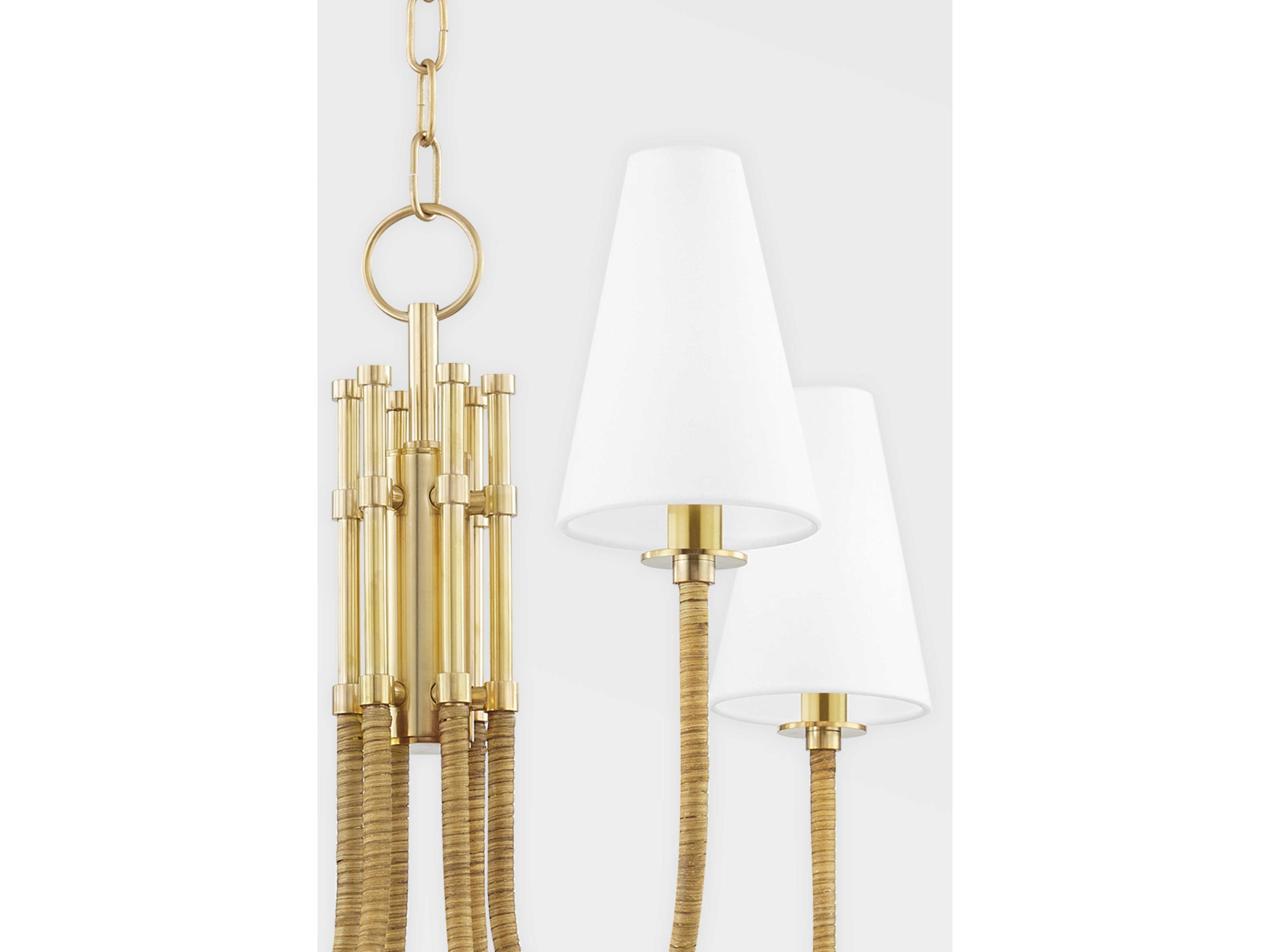 Hudson Valley Ripley 6-Light Aged Brass White LED Candelabra Chandelier