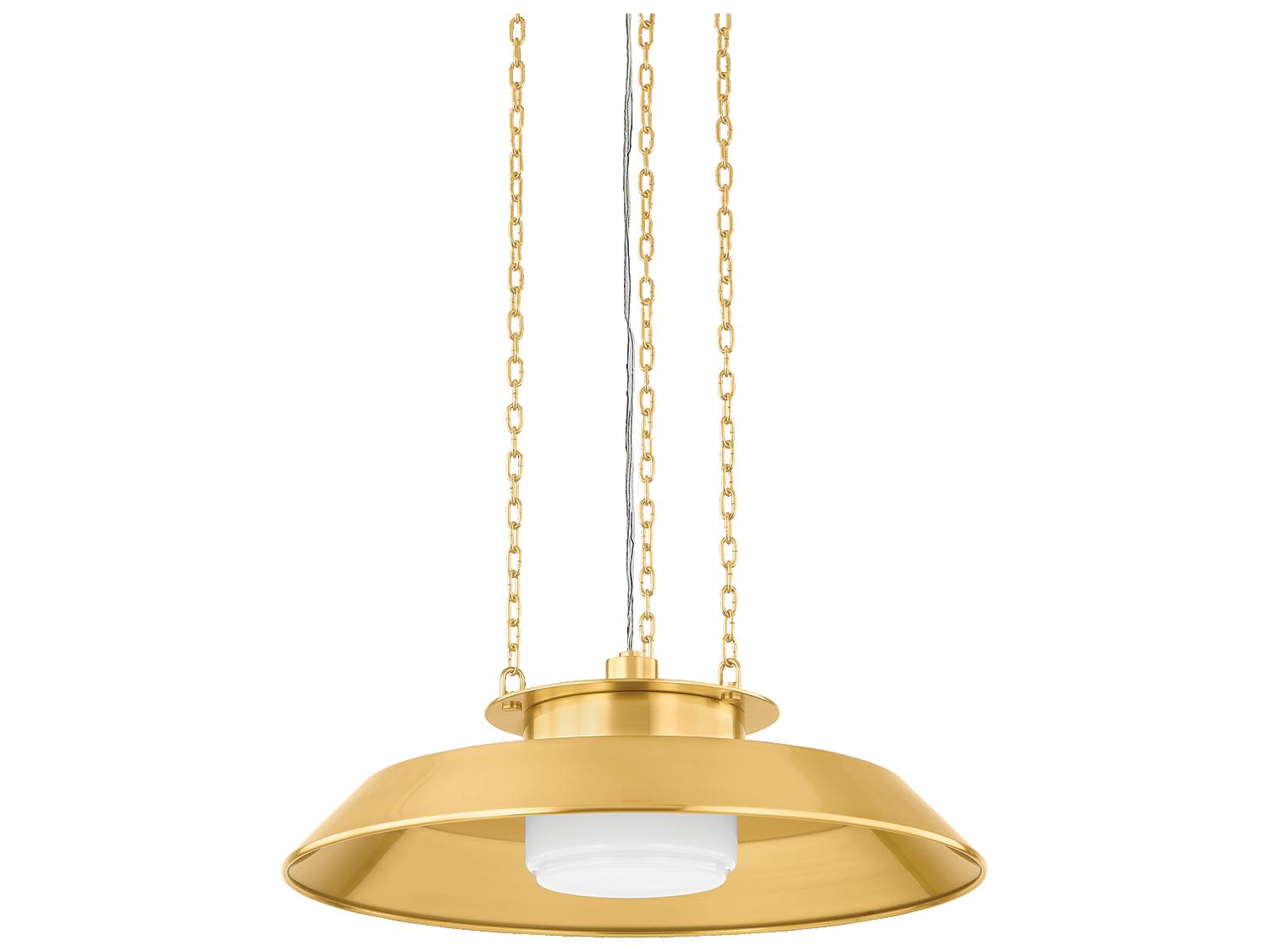 Hudson Valley Woodrow 1-Light Aged Brass Bowl Pendant