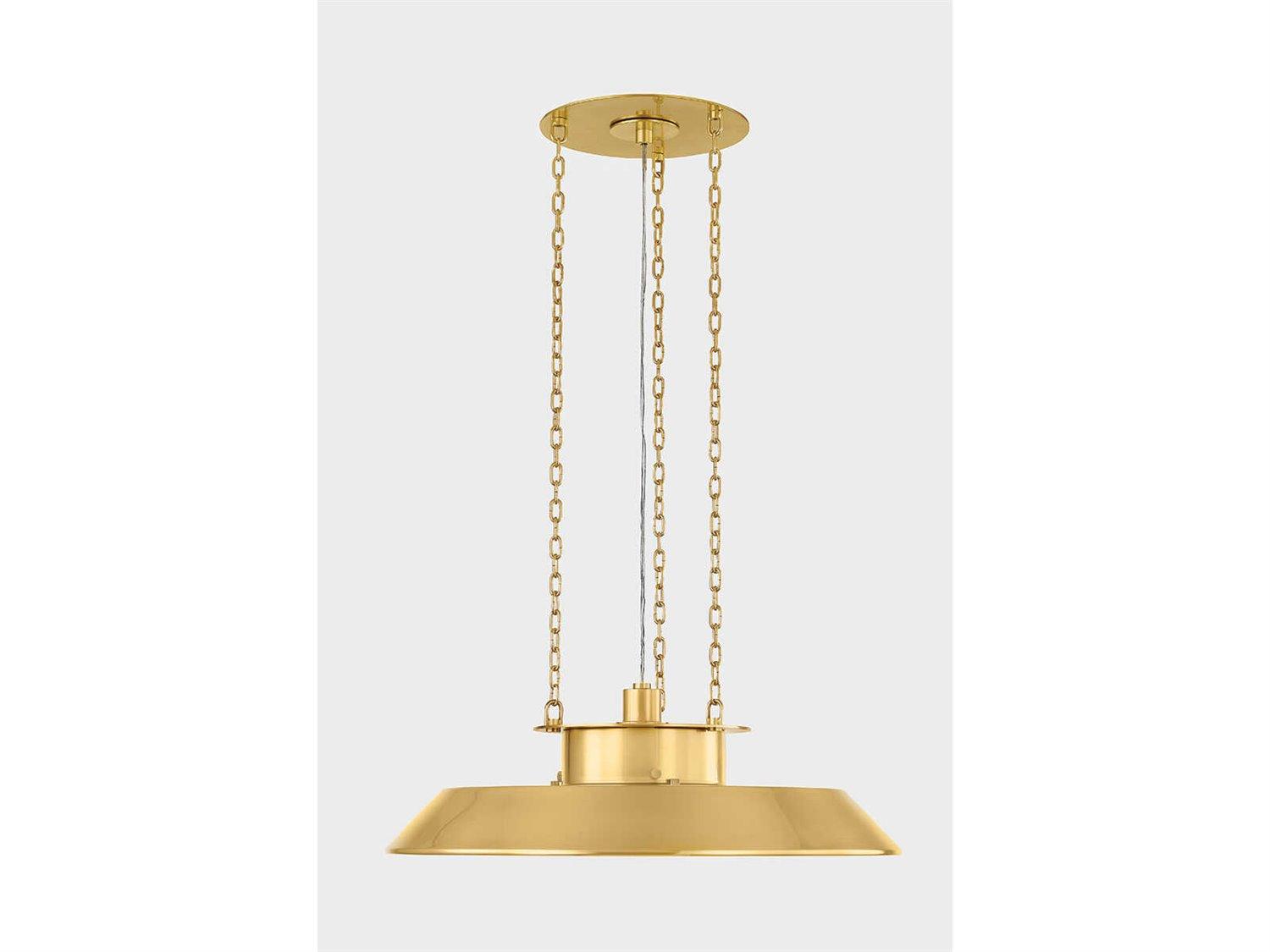 Hudson Valley Woodrow 1-Light Aged Brass Bowl Pendant
