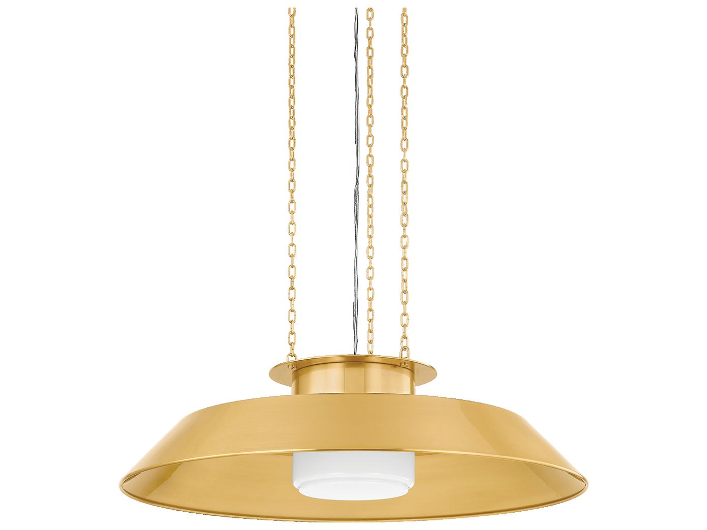 Hudson Valley Woodrow 1-Light Aged Brass Bowl Pendant