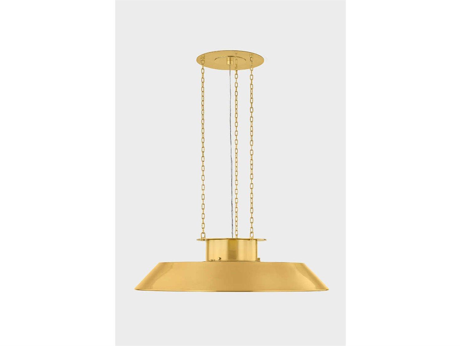 Hudson Valley Woodrow 1-Light Aged Brass Bowl Pendant