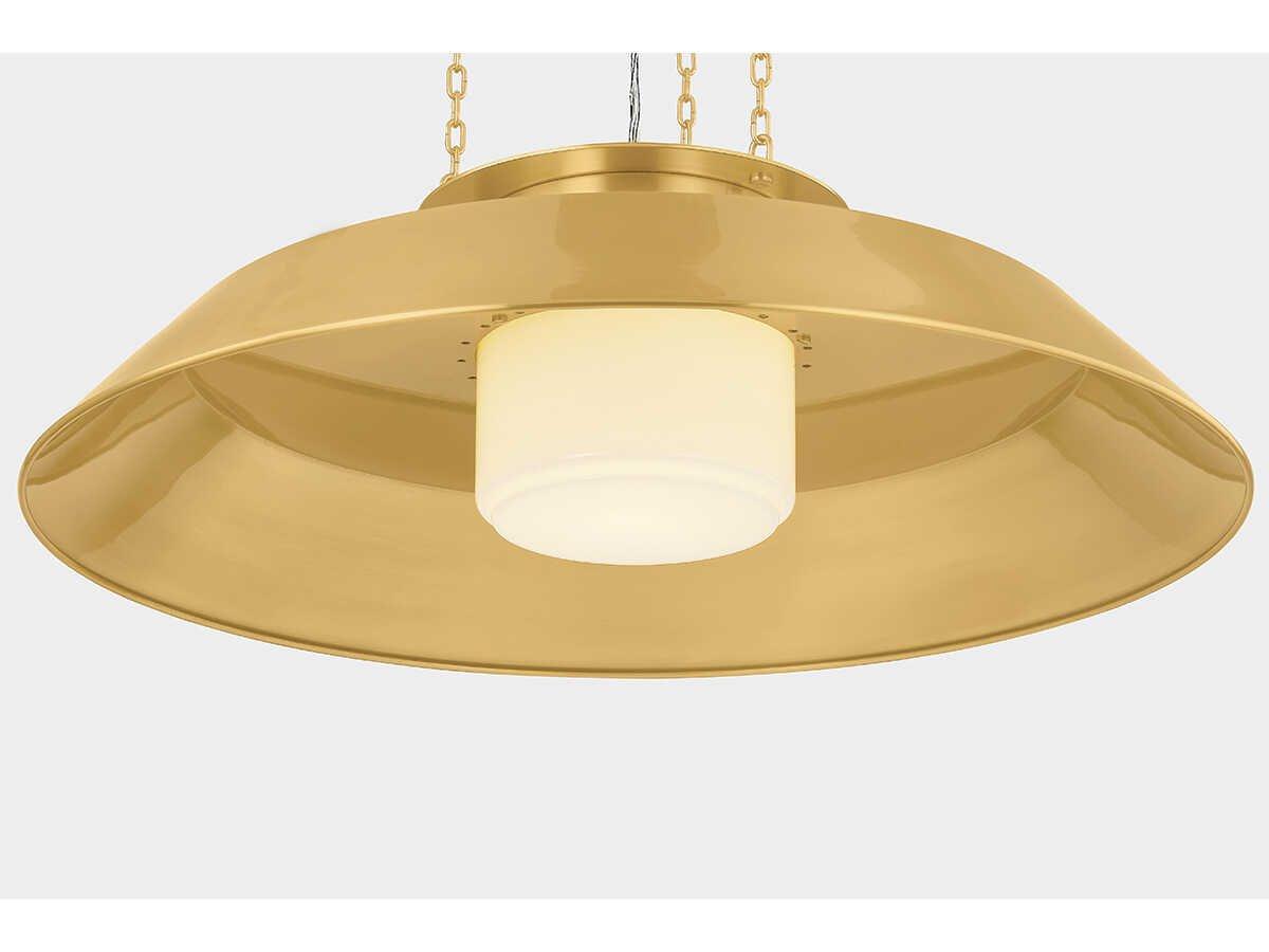 Hudson Valley Woodrow 1-Light Aged Brass Bowl Pendant