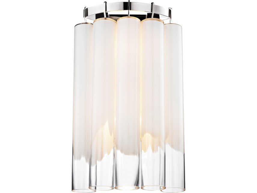 Hudson Valley Tyrell 2-Light Polished Nickel White Glass Wall Sconce