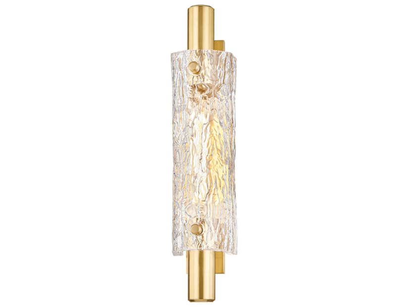 Hudson Valley Harwich 1-Light Aged Brass Glass Wall Sconce
