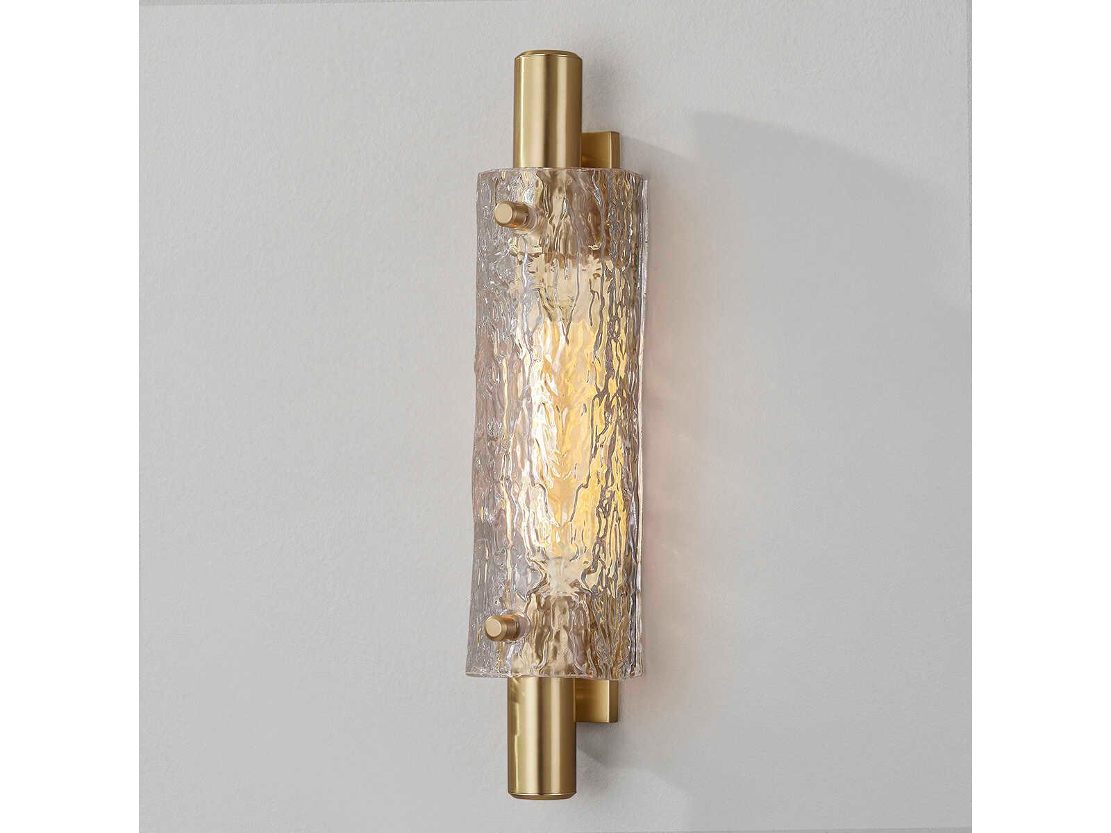 Hudson Valley Harwich 1-Light Aged Brass Glass Wall Sconce