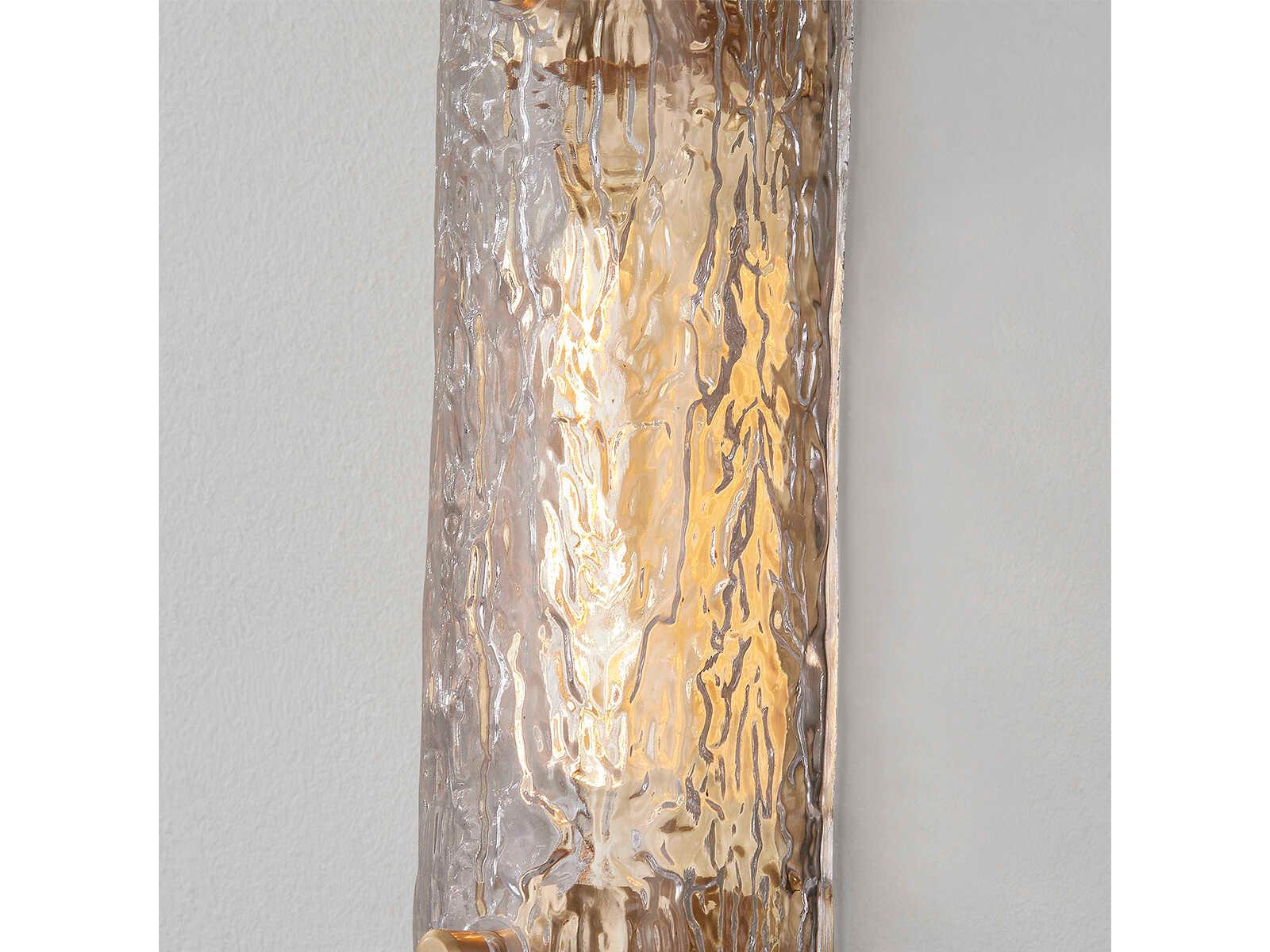 Hudson Valley Harwich 1-Light Aged Brass Glass Wall Sconce