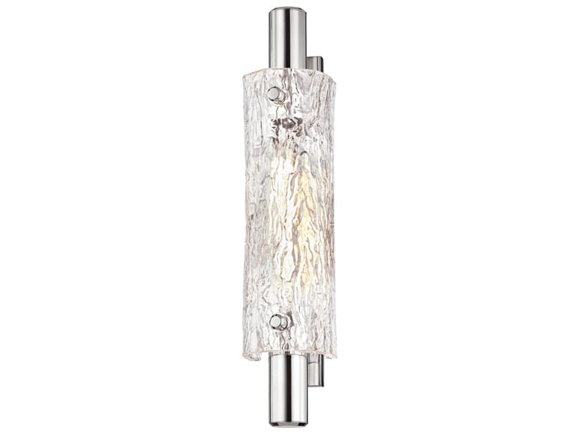 Hudson Valley Harwich 1-Light Polished Nickel Glass Wall Sconce