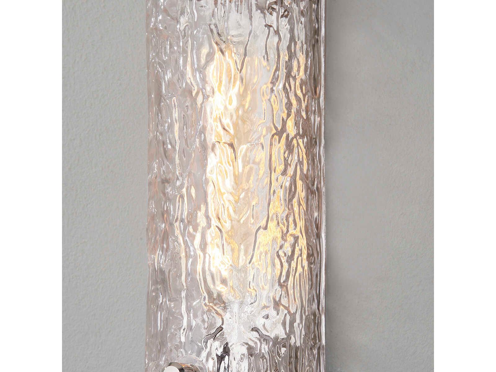 Hudson Valley Harwich 1-Light Polished Nickel Glass Wall Sconce