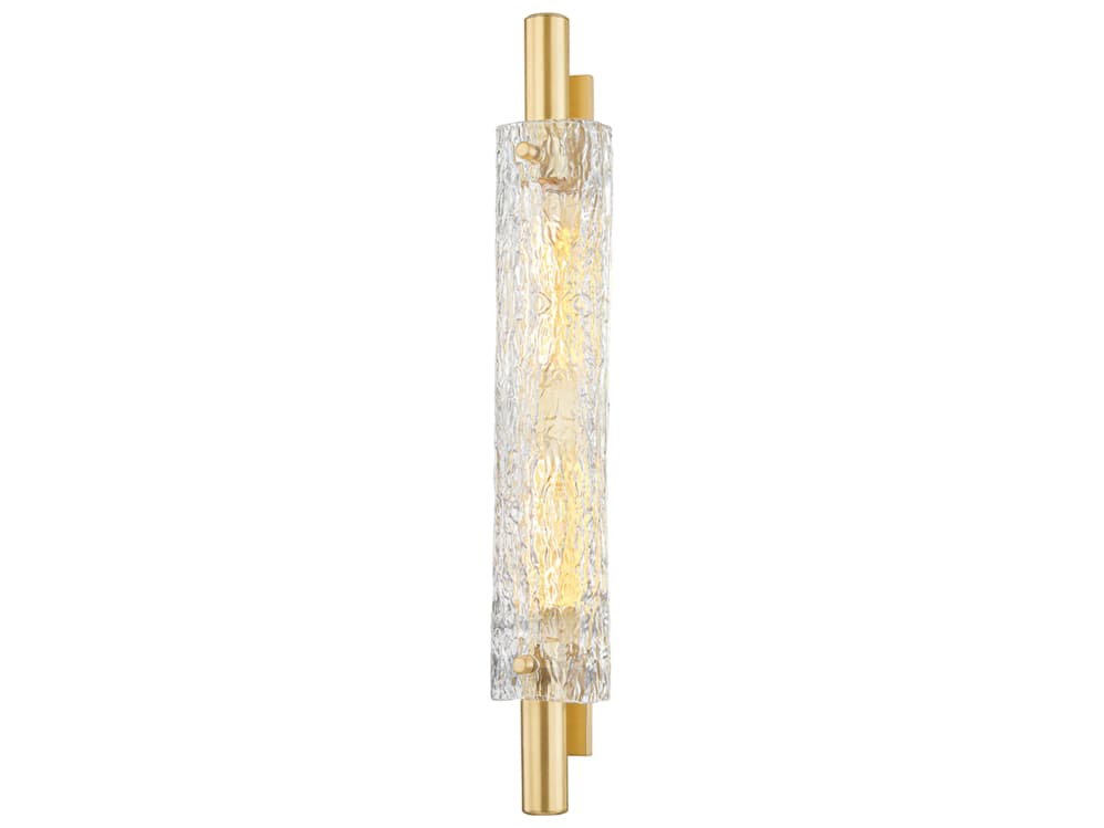 Hudson Valley Harwich 2-Light Aged Brass Glass Wall Sconce