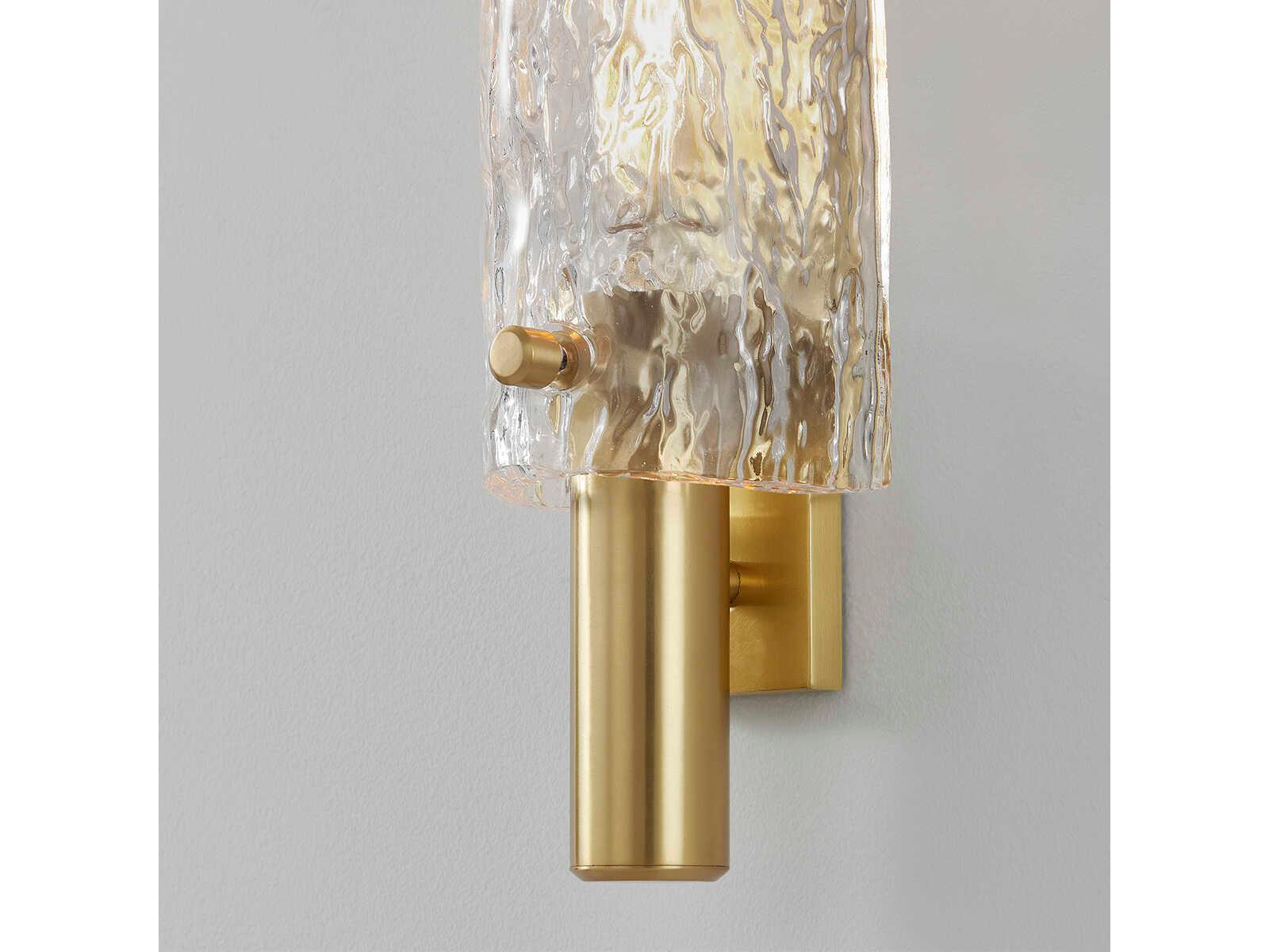 Hudson Valley Harwich 2-Light Aged Brass Glass Wall Sconce