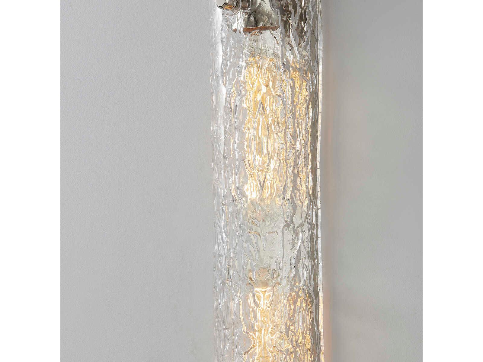 Hudson Valley Harwich 2-Light Polished Nickel Glass Wall Sconce