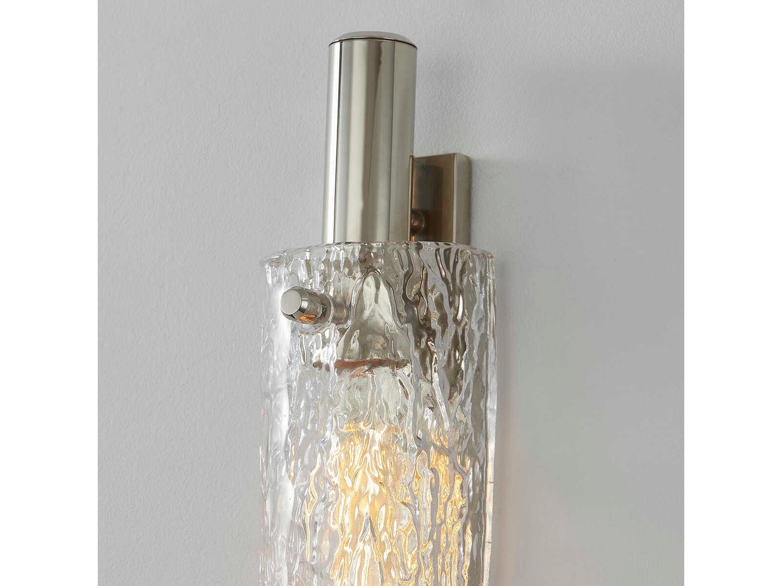 Hudson Valley Harwich 2-Light Polished Nickel Glass Wall Sconce
