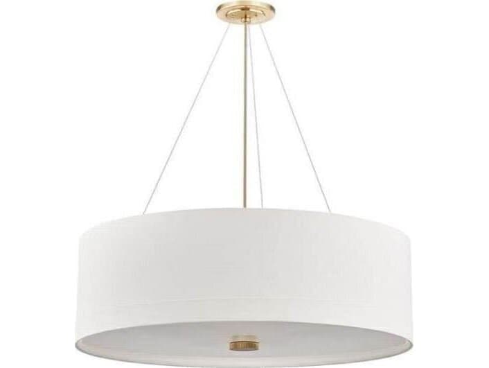Hudson Valley Ashland 6-Light Aged Brass Round Pendant