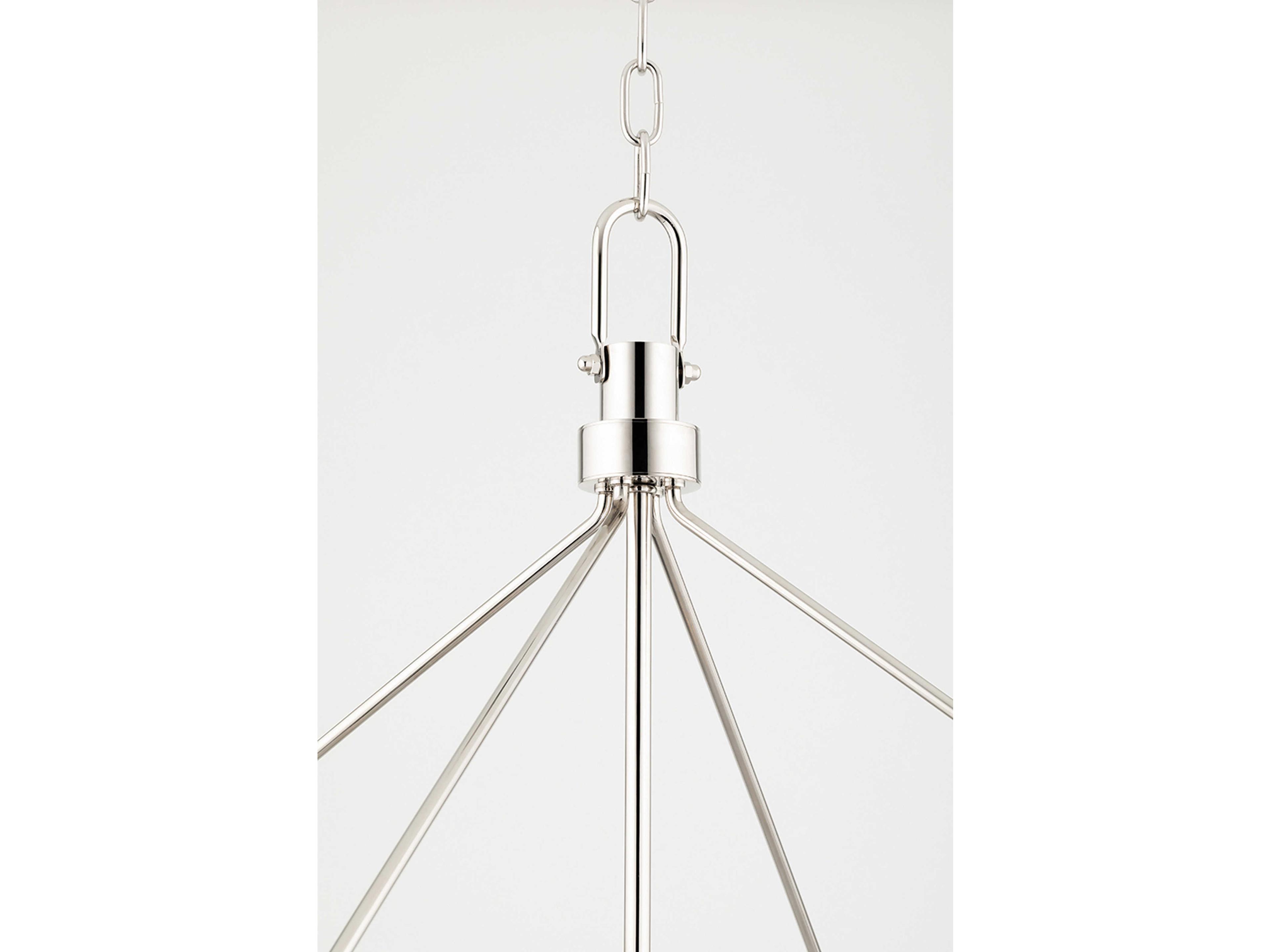 Hudson Valley Glendale 10-Light Polished Nickel Black Island Pendant