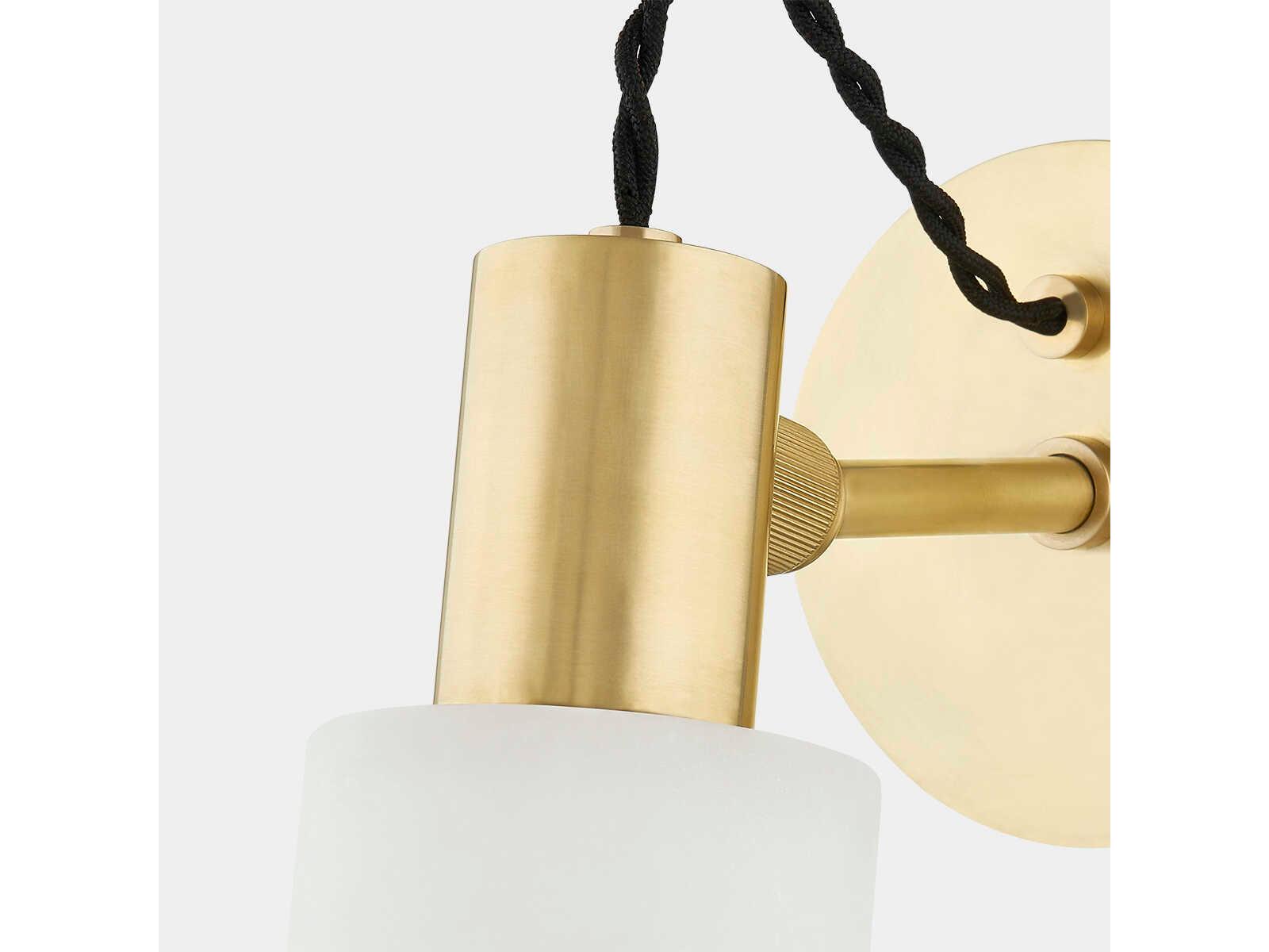 Hudson Valley Malba 1-Light Aged Brass Glass Wall Sconce