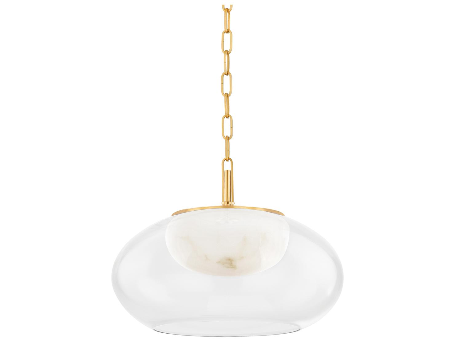 Hudson Valley Moore 1-Light Aged Brass Pendant