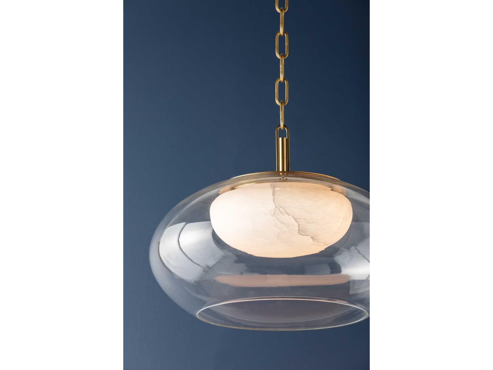 Hudson Valley Moore 1-Light Aged Brass Pendant