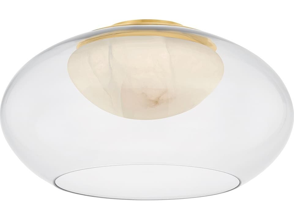 Hudson Valley Moore 1-Light Aged Brass Flush Mount