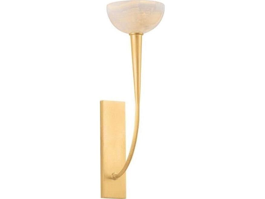 Hudson Valley Maywood 1-Light Vintage Gold Leaf Wall Sconce