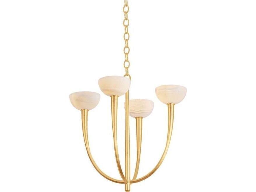 Hudson Valley Maywood 4-Light Vintage Gold Leaf Chandelier