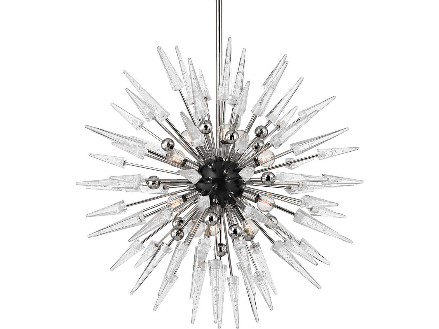 Hudson Valley Sparta 12-Light Polished Nickel Clear Globe Pendant