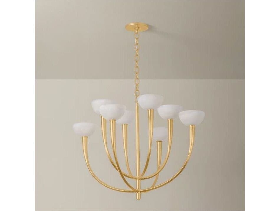 Hudson Valley Maywood 8-Light Vintage Gold Leaf Chandelier