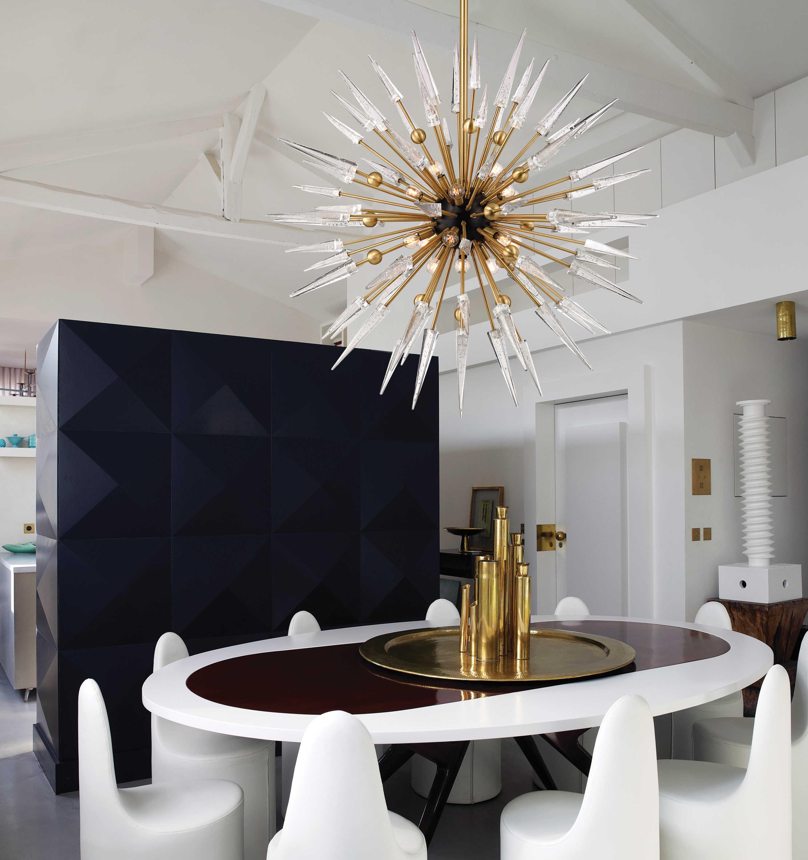 Hudson Valley Sparta 18-Light8-Light Aged Brass Clear Pendant