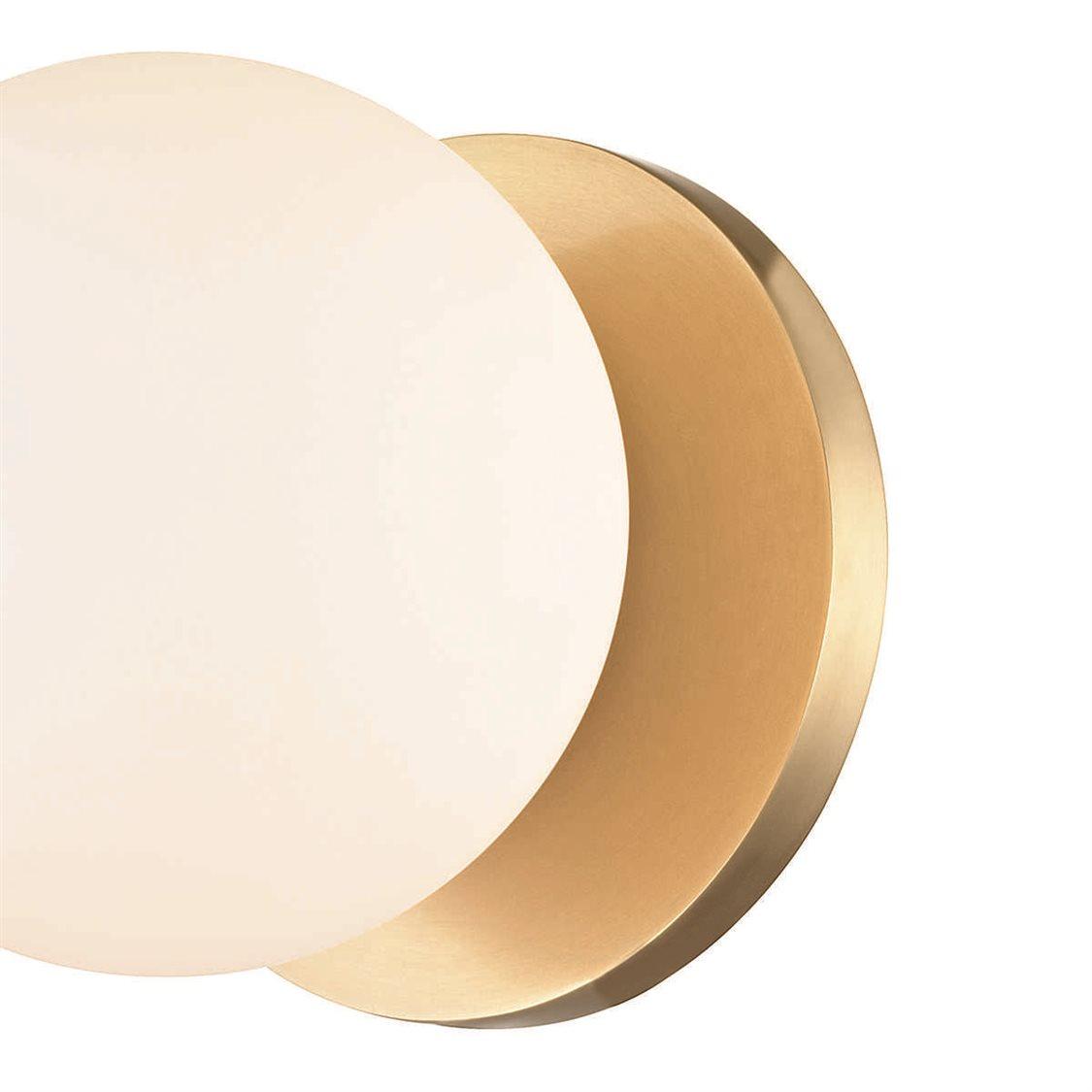 Hudson Valley Baird 1-Light Aged Brass Off White Glass LED Wall Sconce