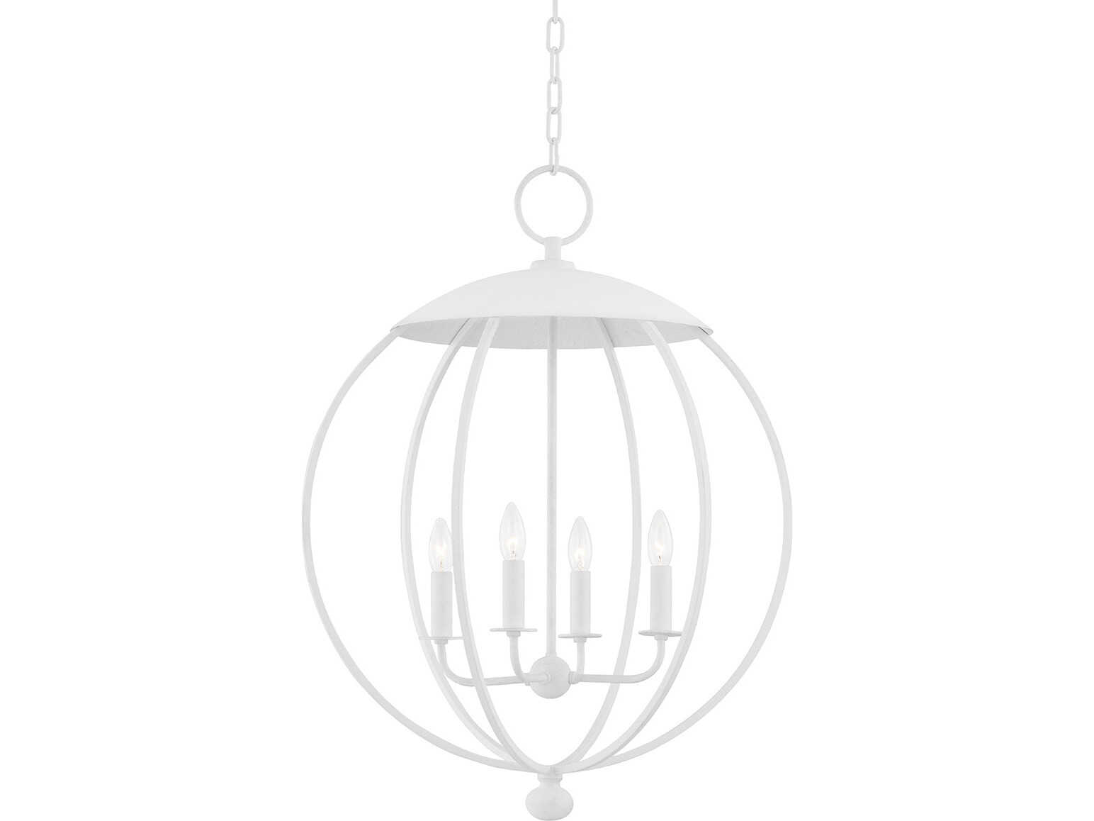 Hudson Valley Wesley 4-Light White Plaster Black Globe Pendant