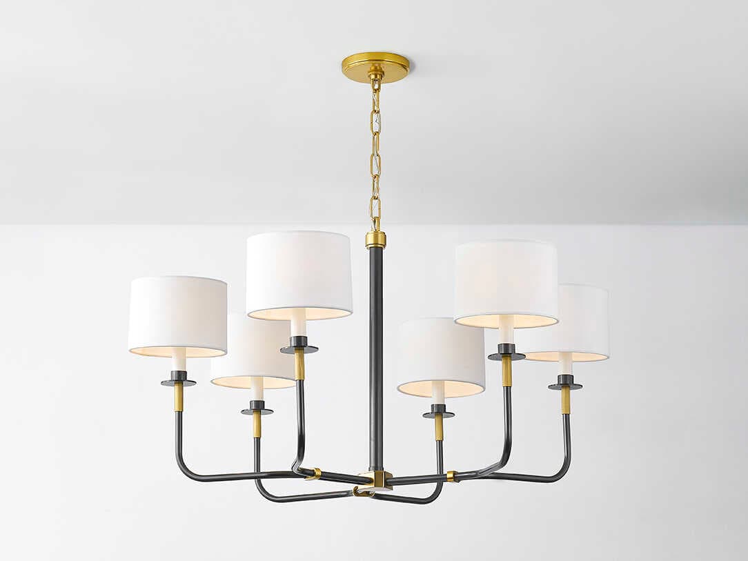 Hudson Valley Paramus 6-Light Aged Old Bronze Candelabra Drum Chandelier