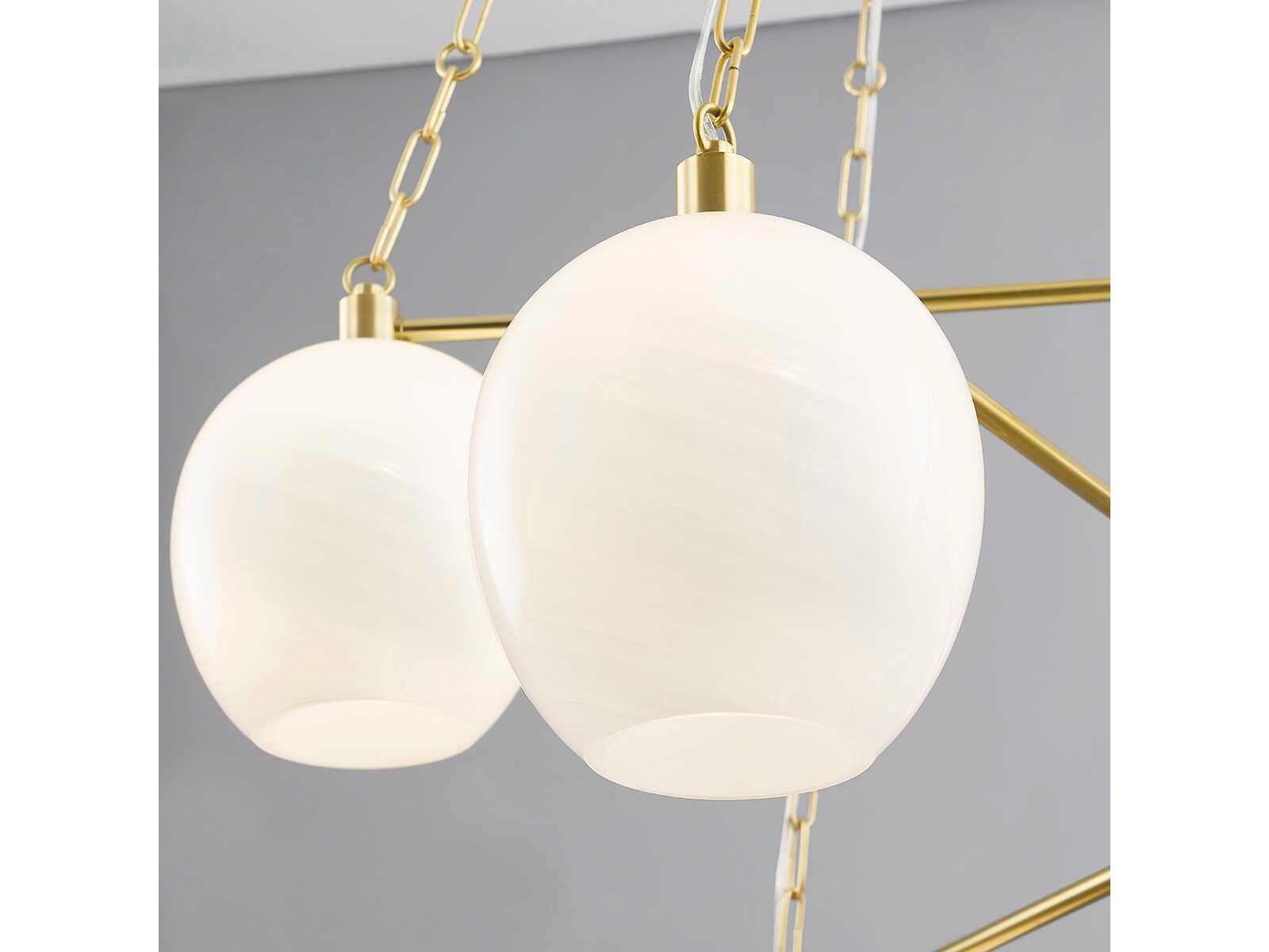 Hudson Valley Asbury Park 6-Light Aged Brass Glass Globe Chandelier