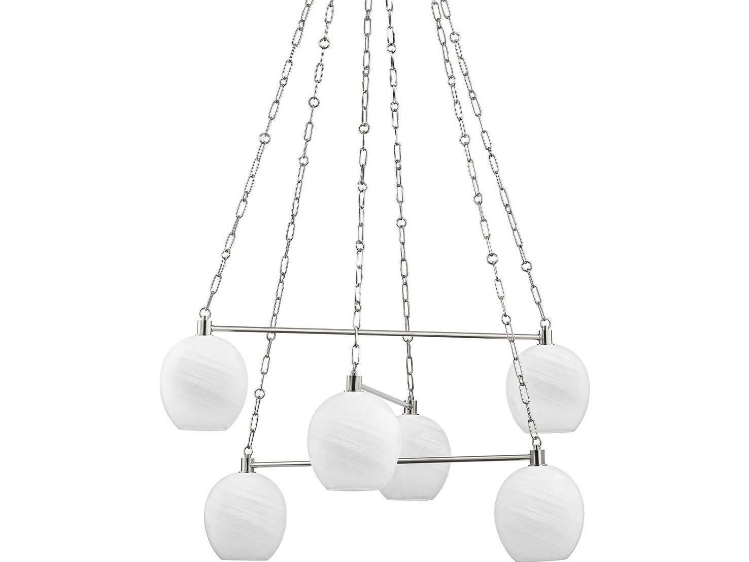 Hudson Valley Asbury Park 6-Light Polished Nickel Globe Chandelier
