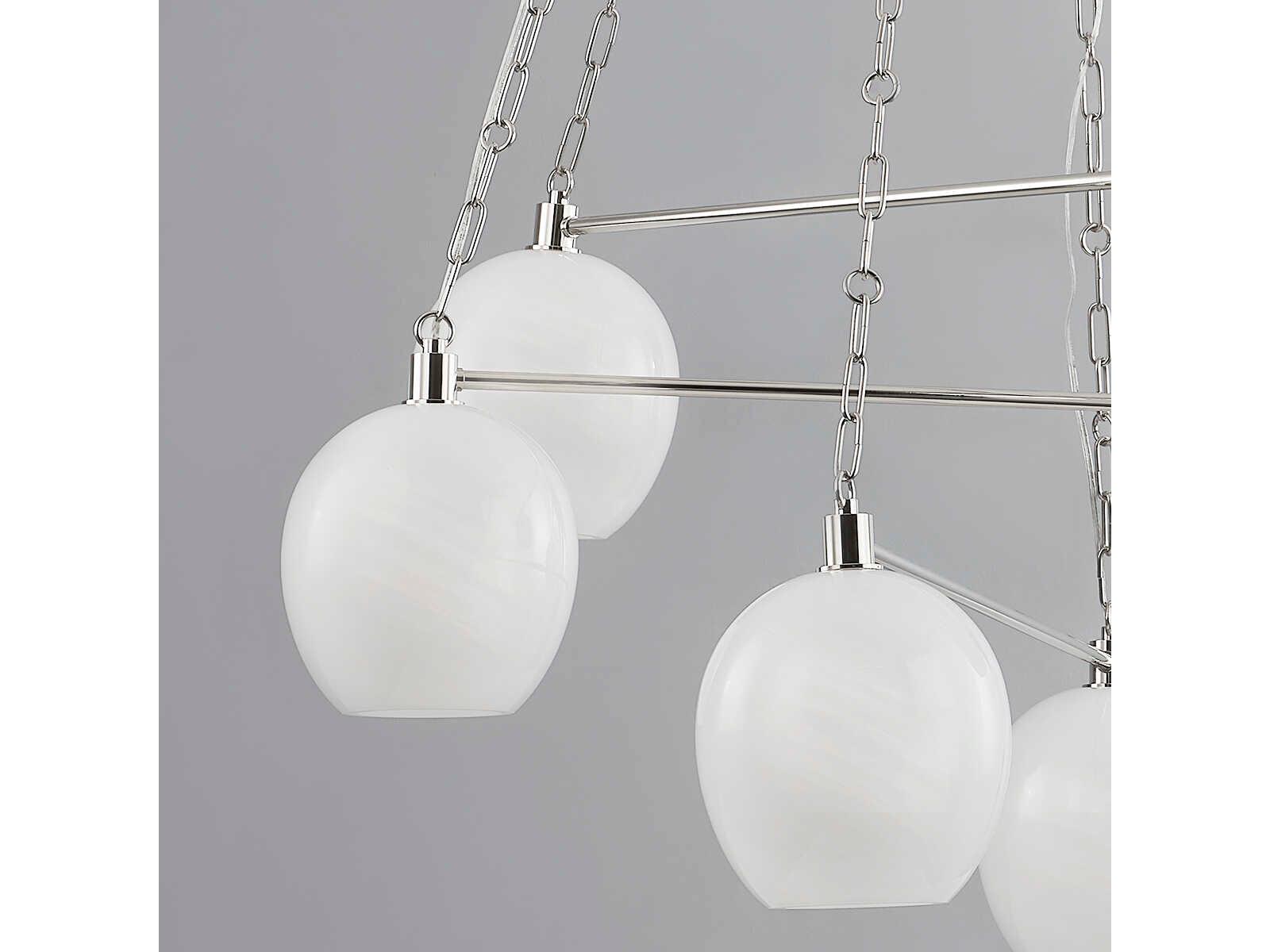 Hudson Valley Asbury Park 6-Light Polished Nickel Globe Chandelier