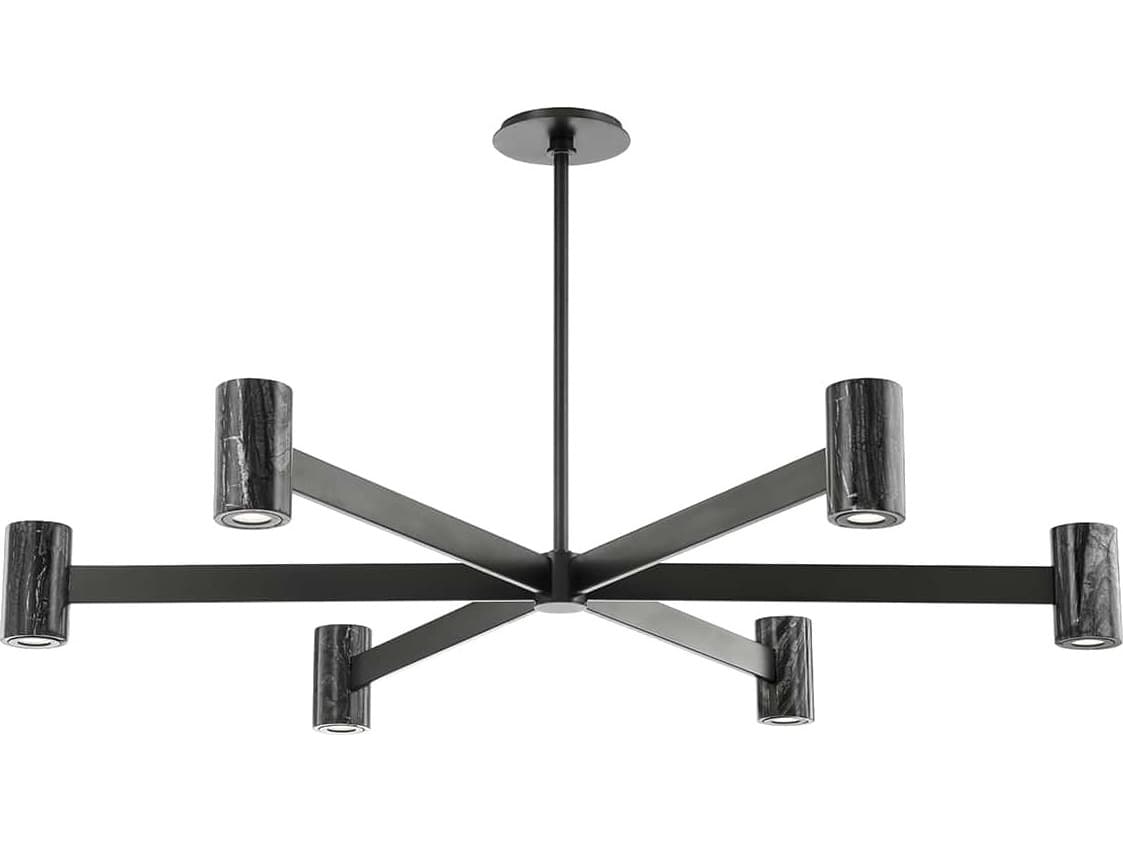 Hudson Valley Predock 6-Light Black Brass LED Cylinder Chandelier