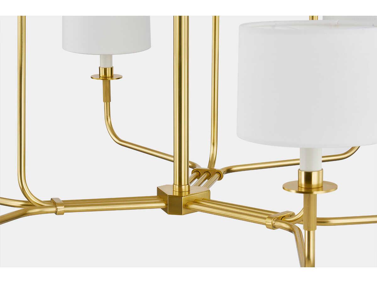 Hudson Valley Paramus 9-Light Aged Brass Candelabra Drum Chandelier