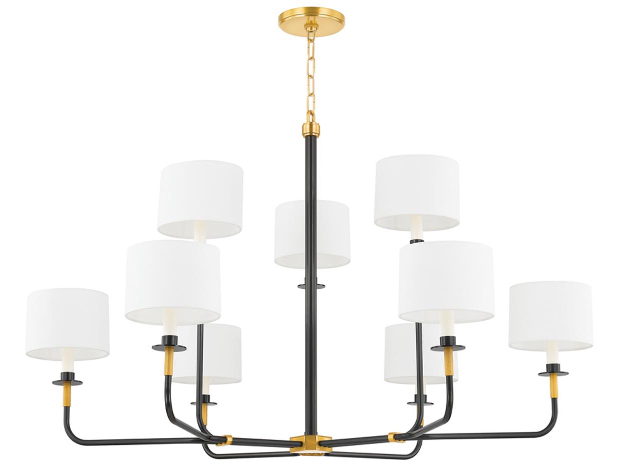 Hudson Valley Paramus 1-Light Aged Old Bronze Candelabra Drum Chandelier