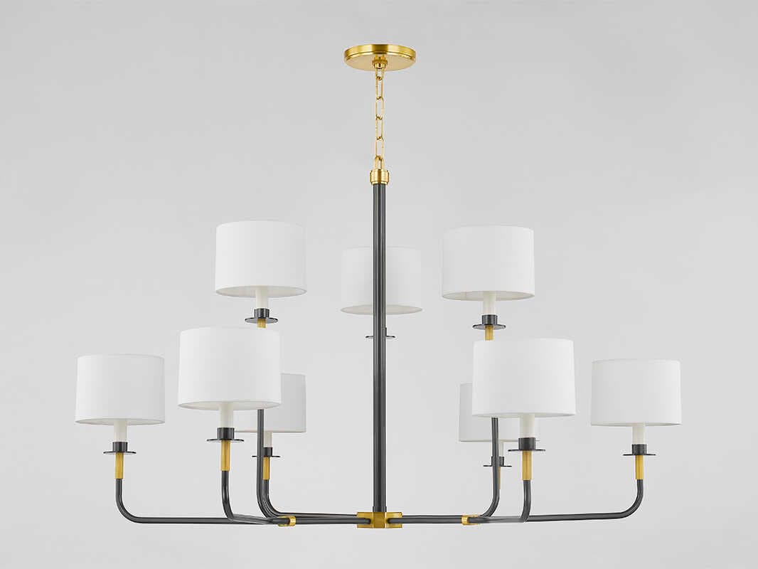 Hudson Valley Paramus 1-Light Aged Old Bronze Candelabra Drum Chandelier