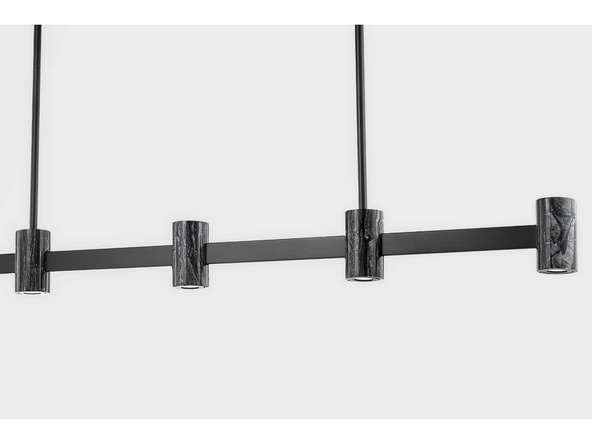 Hudson Valley Predock 5-Light Black Brass LED Cylinder Island Pendant