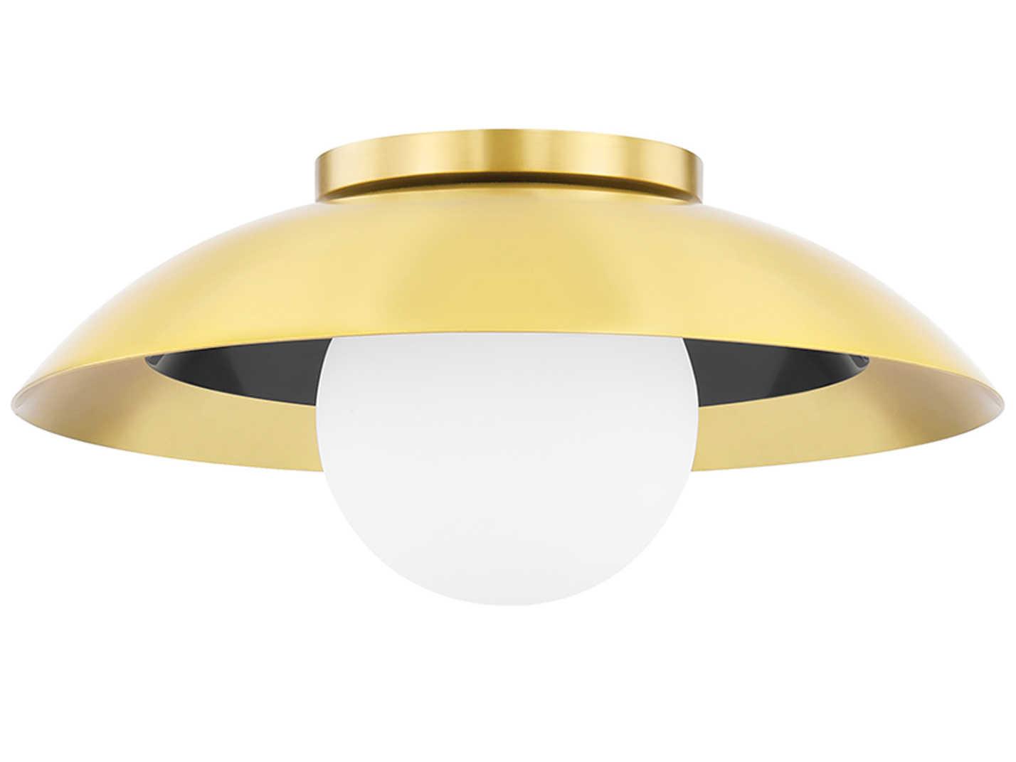 Hudson Valley Tobia 1-Light Aged Old Bronze Glass Globe Flush Mount