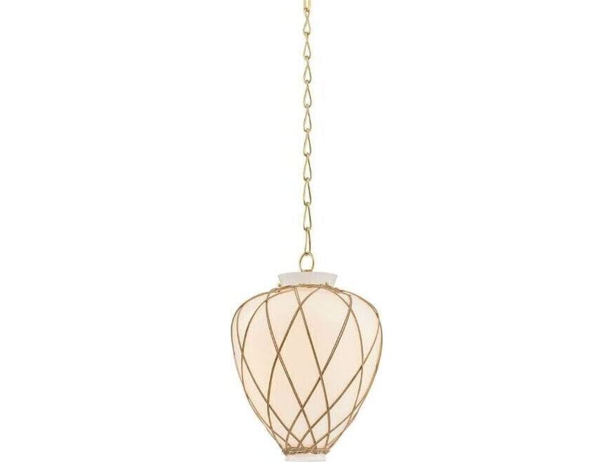 Hudson Valley Apple 1-Light Aged Brass Round Pendant
