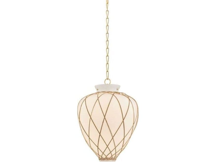 Hudson Valley Apple 1-Light Aged Brass Round Pendant