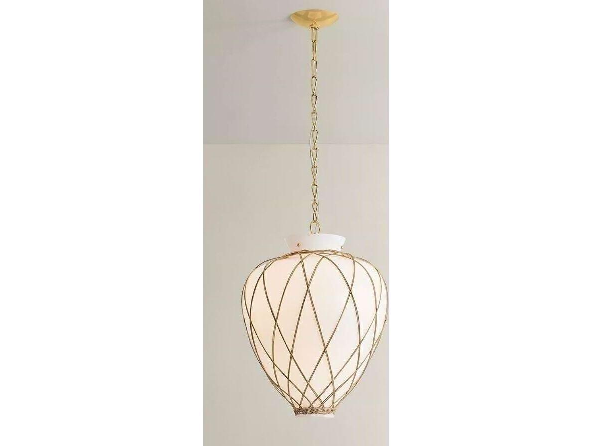 Hudson Valley Apple 1-Light Aged Brass Round Pendant